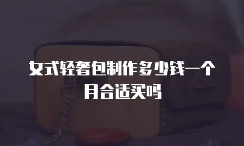 女式轻奢包制作多少钱一个月合适买吗