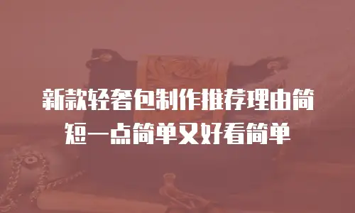 新款轻奢包制作推荐理由简短一点简单又好看简单