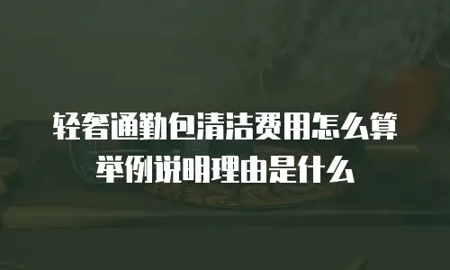 轻奢通勤包清洁费用怎么算举例说明理由是什么