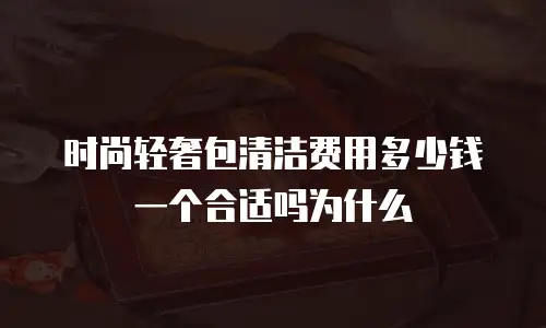 时尚轻奢包清洁费用多少钱一个合适吗为什么
