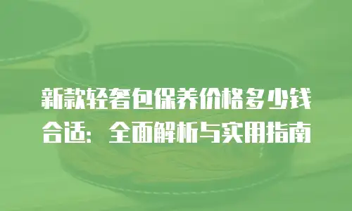 新款轻奢包保养价格多少钱合适：全面解析与实用指南