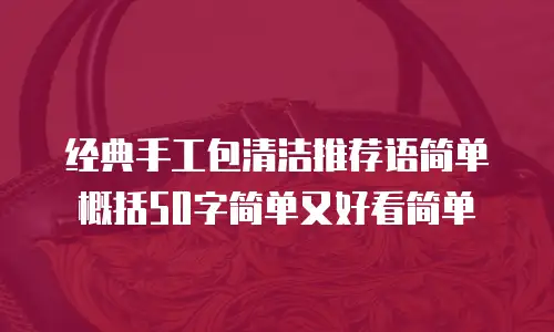 经典手工包清洁推荐语简单概括50字简单又好看简单