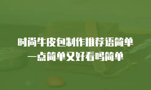 时尚牛皮包制作推荐语简单一点简单又好看吗简单