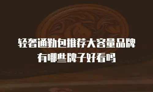 轻奢通勤包推荐大容量品牌有哪些牌子好看吗