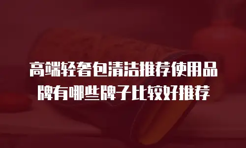 高端轻奢包清洁推荐使用品牌有哪些牌子比较好推荐