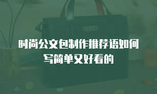 时尚公文包制作推荐语如何写简单又好看的