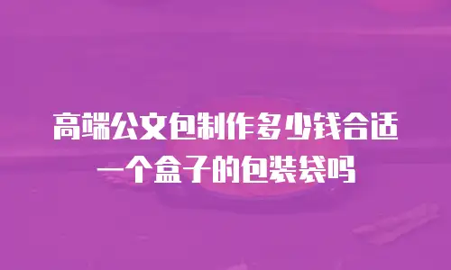 高端公文包制作多少钱合适一个盒子的包装袋吗