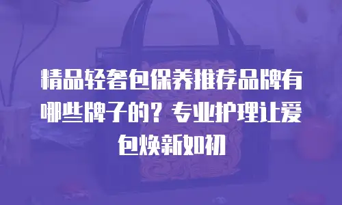 精品轻奢包保养推荐品牌有哪些牌子的？专业护理让爱包焕新如初
