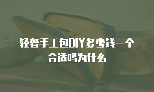 轻奢手工包DIY多少钱一个合适吗为什么