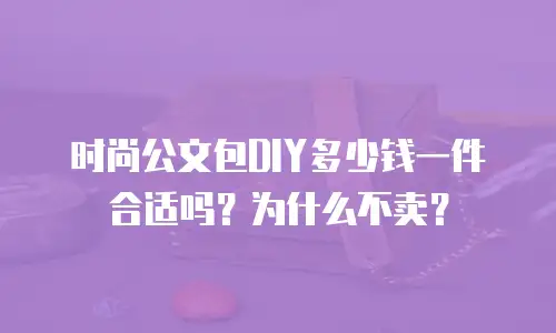 时尚公文包DIY多少钱一件合适吗？为什么不卖？