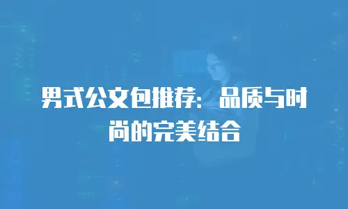 男式公文包推荐：品质与时尚的完美结合