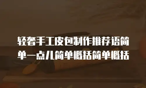 轻奢手工皮包制作推荐语简单一点儿简单概括简单概括