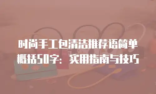 时尚手工包清洁推荐语简单概括50字：实用指南与技巧