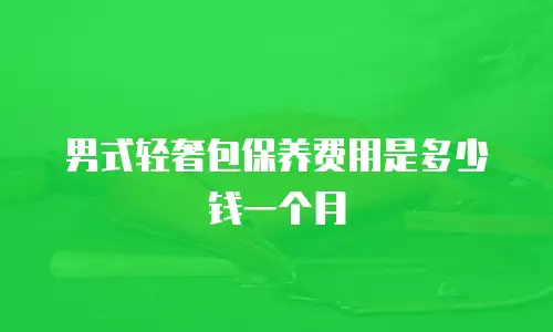 男式轻奢包保养费用是多少钱一个月