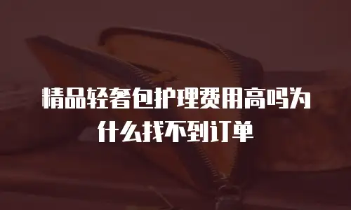 精品轻奢包护理费用高吗为什么找不到订单