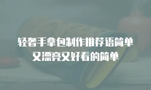 轻奢手拿包制作推荐语简单又漂亮又好看的简单
