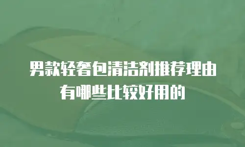 男款轻奢包清洁剂推荐理由有哪些比较好用的