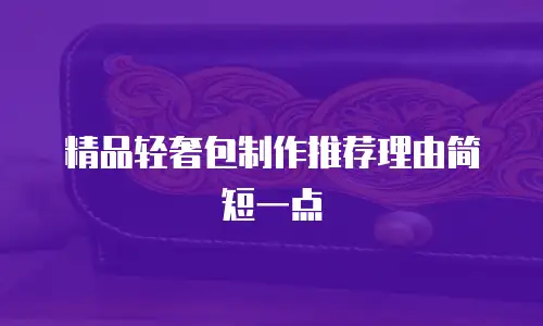 精品轻奢包制作推荐理由简短一点