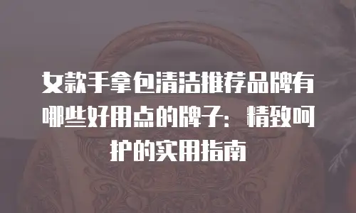 女款手拿包清洁推荐品牌有哪些好用点的牌子：精致呵护的实用指南
