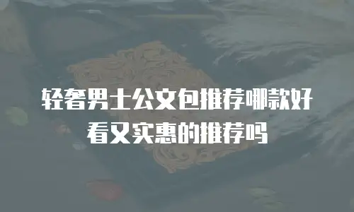 轻奢男士公文包推荐哪款好看又实惠的推荐吗