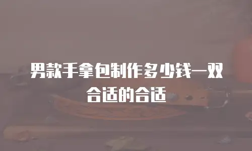 男款手拿包制作多少钱一双合适的合适