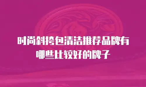时尚斜挎包清洁推荐品牌有哪些比较好的牌子