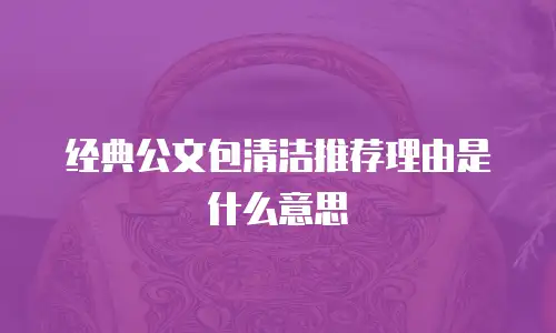 经典公文包清洁推荐理由是什么意思