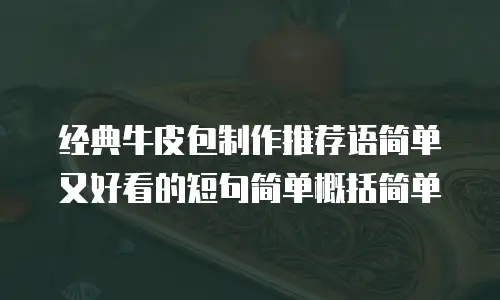 经典牛皮包制作推荐语简单又好看的短句简单概括简单