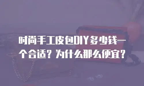时尚手工皮包DIY多少钱一个合适？为什么那么便宜？