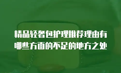 精品轻奢包护理推荐理由有哪些方面的不足的地方之处