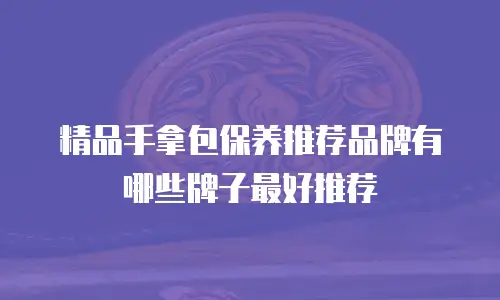 精品手拿包保养推荐品牌有哪些牌子最好推荐