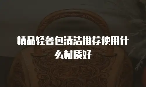 精品轻奢包清洁推荐使用什么材质好