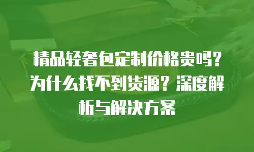 精品轻奢包定制价格贵吗？为什么找不到货源？深度解析与解决方案