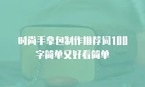 时尚手拿包制作推荐词100字简单又好看简单
