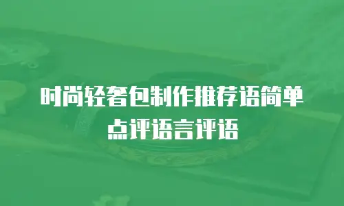 时尚轻奢包制作推荐语简单点评语言评语