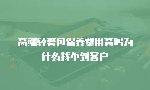高端轻奢包保养费用高吗为什么找不到客户