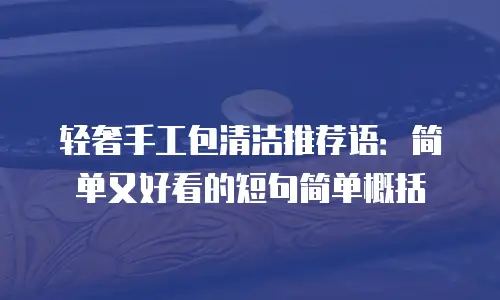 轻奢手工包清洁推荐语：简单又好看的短句简单概括