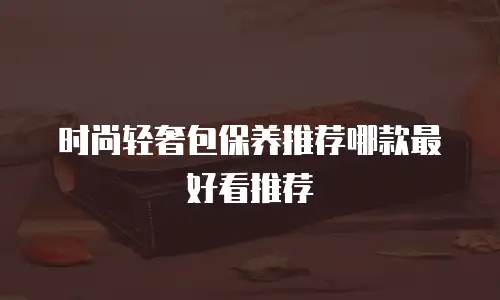 时尚轻奢包保养推荐哪款最好看推荐