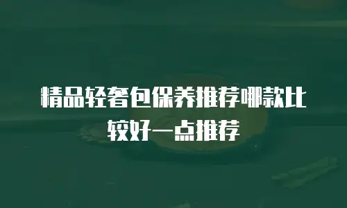 精品轻奢包保养推荐哪款比较好一点推荐
