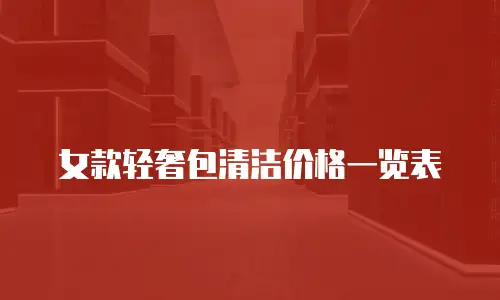 女款轻奢包清洁价格一览表