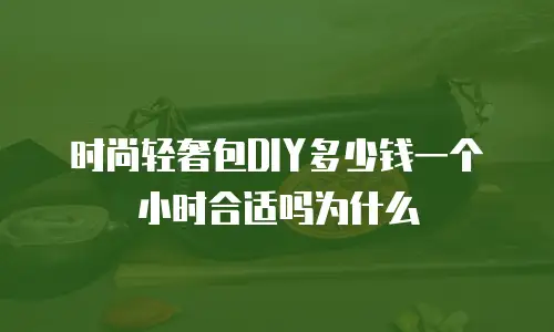 时尚轻奢包DIY多少钱一个小时合适吗为什么