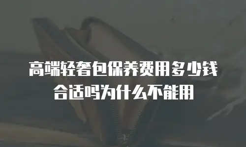 高端轻奢包保养费用多少钱合适吗为什么不能用