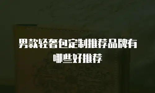 男款轻奢包定制推荐品牌有哪些好推荐
