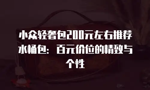 小众轻奢包200元左右推荐水桶包：百元价位的精致与个性