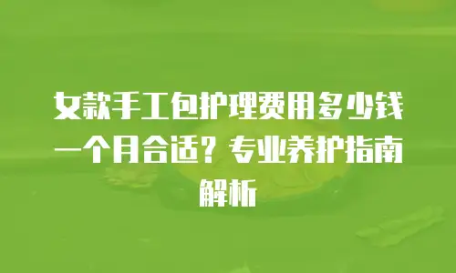女款手工包护理费用多少钱一个月合适？专业养护指南解析