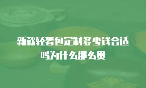 新款轻奢包定制多少钱合适吗为什么那么贵