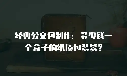 经典公文包制作：多少钱一个盒子的纸质包装袋？
