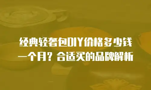 经典轻奢包DIY价格多少钱一个月？合适买的品牌解析