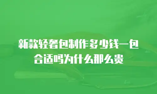 新款轻奢包制作多少钱一包合适吗为什么那么贵