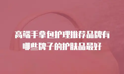 高端手拿包护理推荐品牌有哪些牌子的护肤品最好